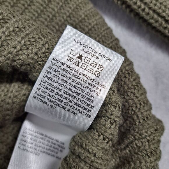 Lucky Brand Sweater Womens Medium Knit Oversized Back Straps Green - Picture 10 of 10